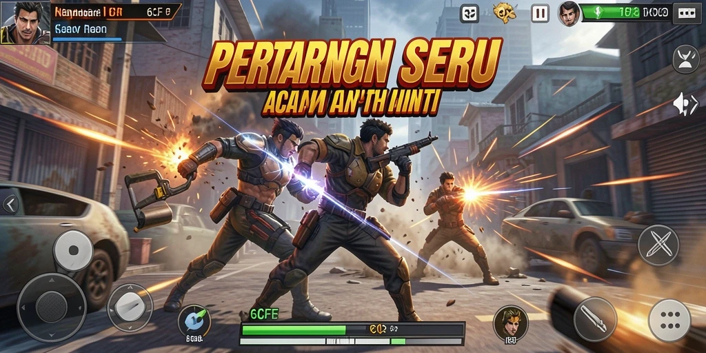 Screenshot 6CF menampilkan aksi pertarungan yang mendebarkan.
