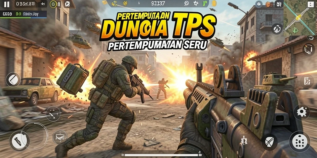 Tampilan gameplay seru dalam pertempuran TPS 93337.