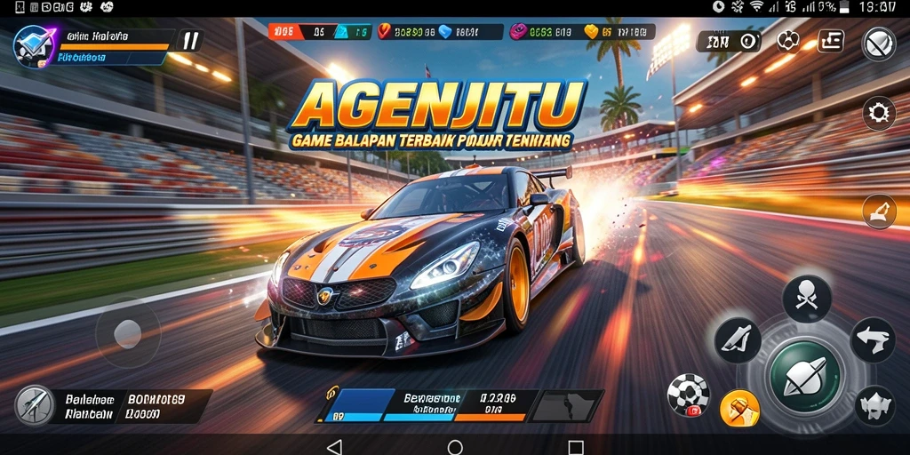 Screenshot AGENJITU menampilkan aksi balapan yang mendebarkan dan grafis luar biasa.