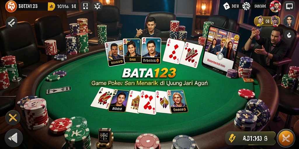 Screenshot BATA123 menunjukkan gameplay Poker yang seru dan kompetitif.