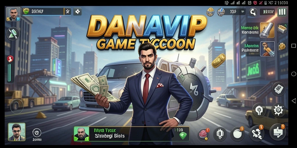 Gameplay seru DANAVIP dengan strategi bisnis yang mendalam.