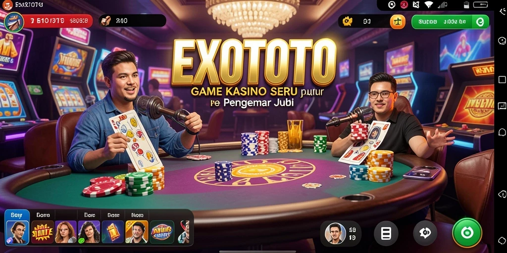 Gameplay mendebarkan dari EXOTOTO yang menampilkan berbagai permainan Kasino.