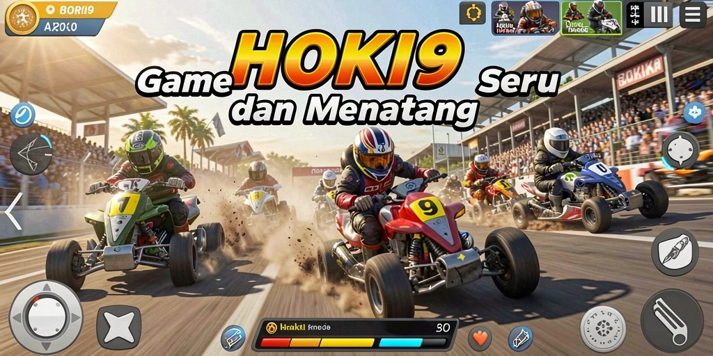 Tampilan seru dari gameplay balap HOKI9 dengan mobil kustom.