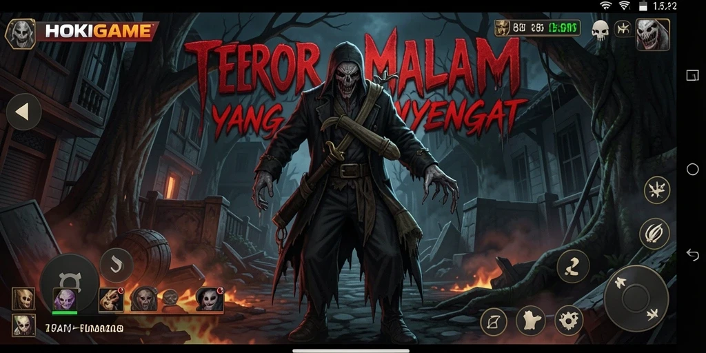 Screenshot gameplay HOKIGAME menampilkan suasana mencekam yang luar biasa.