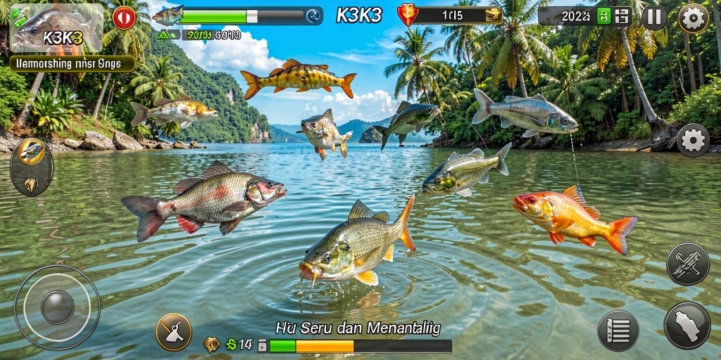 Tampilan utama gameplay K3K3 yang menarik dan mendebarkan.