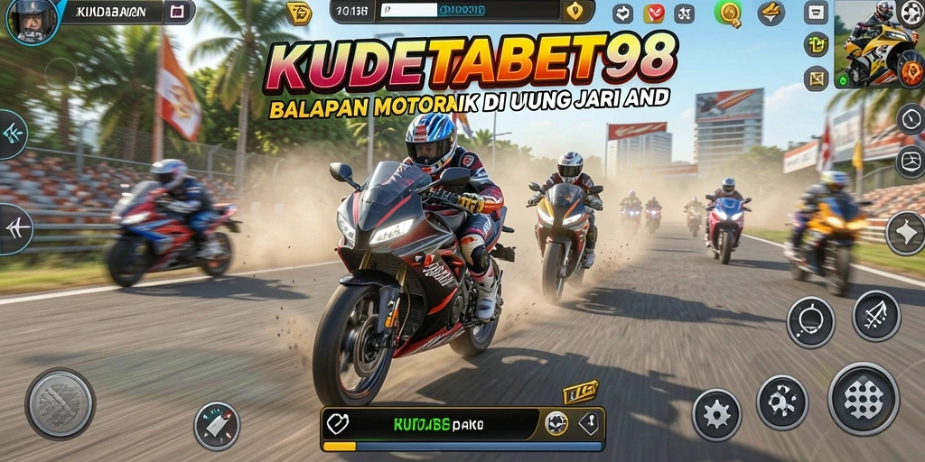 Tampilan seru dari gameplay balapan motor di KUDETABET98.