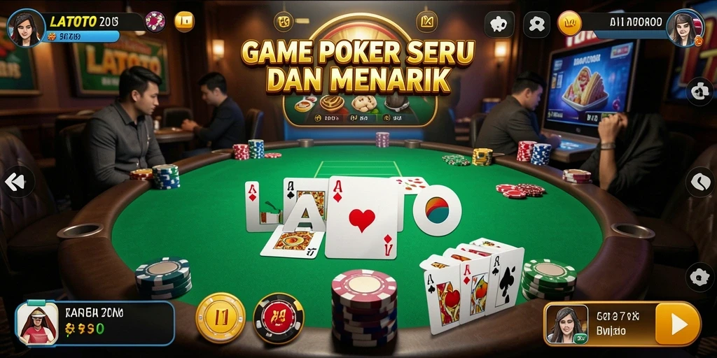 Tampilan gameplay Poker yang mengasyikkan di LATOTO.