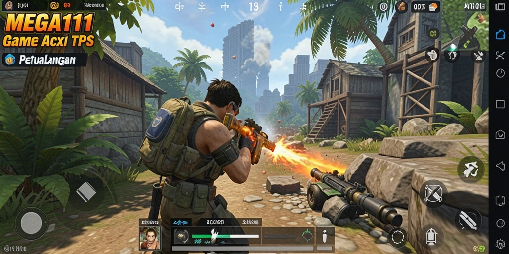 Tampilan mendebarkan dalam gameplay MEGA111 TPS.