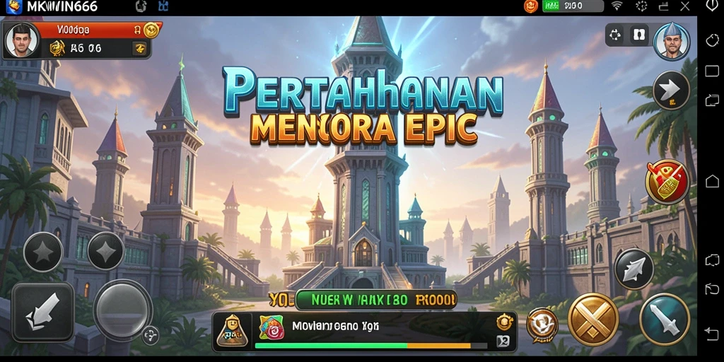 Tampilan gameplay menara pertahanan yang seru dan mendebarkan.