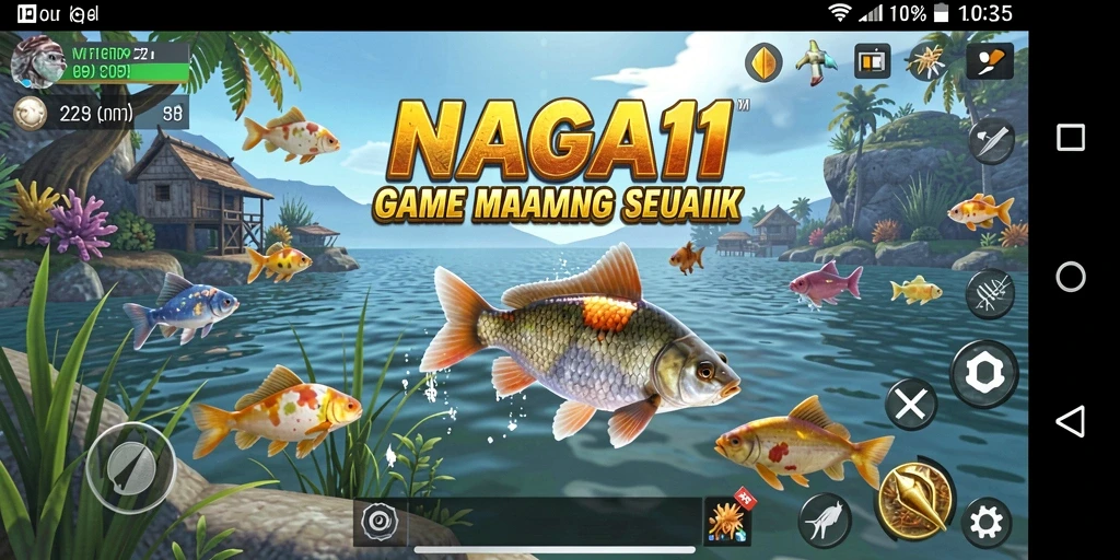 Tangkapan ikan besar di NAGA11 saat gameplay Fishing yang mendebarkan.