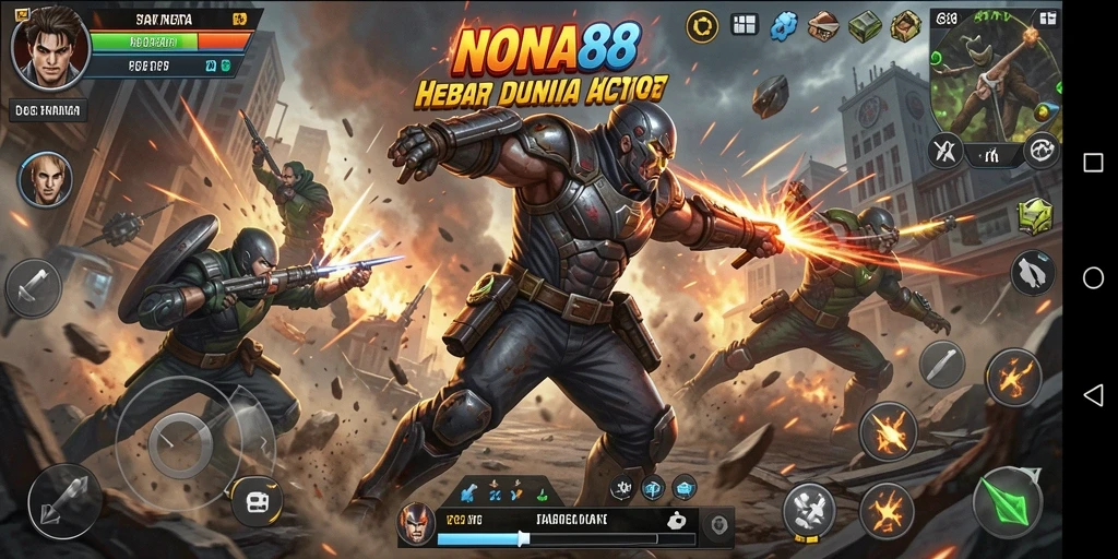 Screenshot NONA88 menampilkan aksi pertempuran mendebarkan dengan grafis menawan.