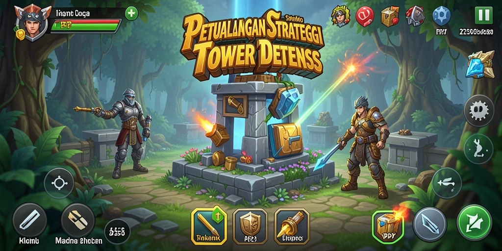 Screenshot PP7 menampilkan aksi seru dalam gameplay Tower Defense.