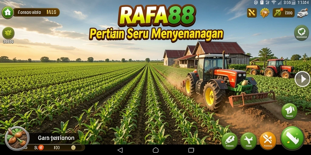 Screenshot RAFA88 menampilkan suasana pertanian yang hidup dan interaktif.