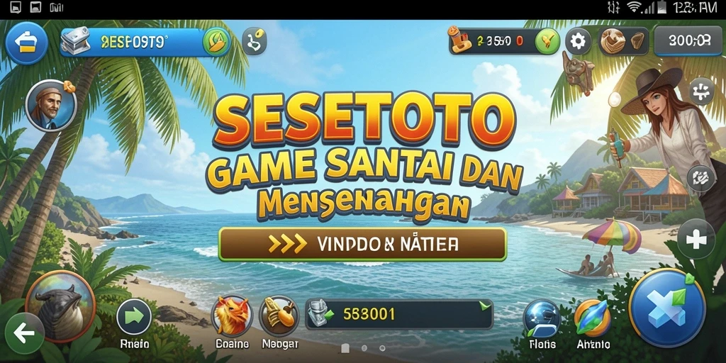 Tampilan gameplay SESETOTO yang penuh warna dan menarik.