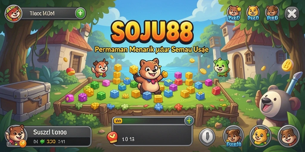 Tampilan gameplay Puzzle SOJU88 yang menantang dan seru.