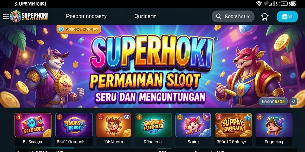 Tampilan menarik dari gameplay Slot SUPERHOKI dengan berbagai simbol.