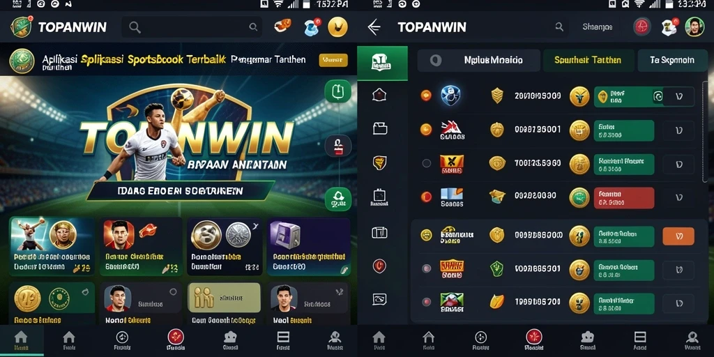 Tangkapan layar utama TOPANWIN menampilkan antarmuka sportsbook yang menarik.